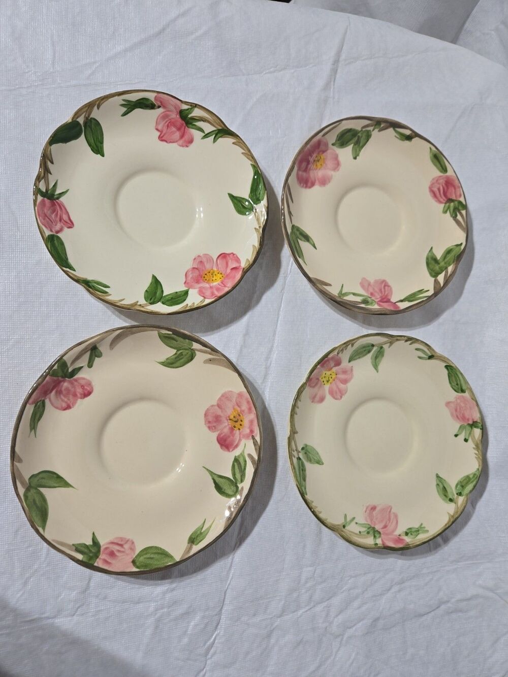 Franciscan Desert Rose Scallop Edged 5.75" Saucers Lot of 4 Vintage